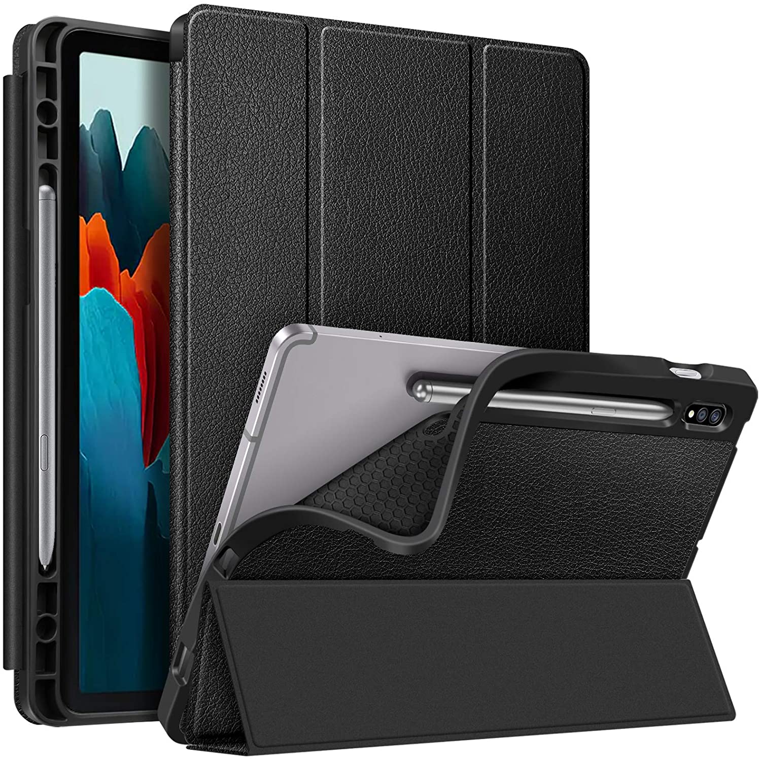 Buy Case for Samsung Galaxy Tab S7+ Plus 12.4” 2020 Model SMT970/T975/T976/T978 with Builtin S